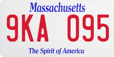 MA license plate 9KA095