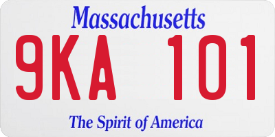 MA license plate 9KA101