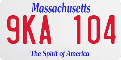 MA license plate 9KA104