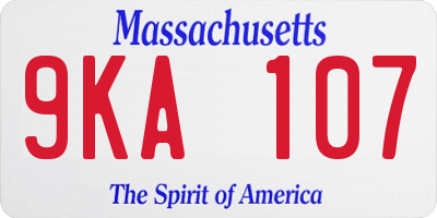MA license plate 9KA107