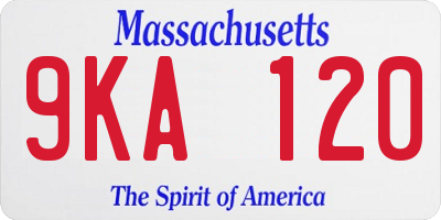MA license plate 9KA120