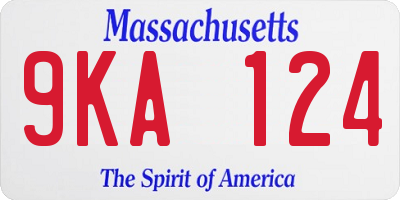 MA license plate 9KA124