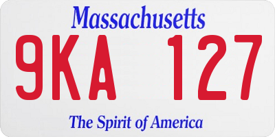 MA license plate 9KA127