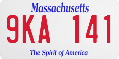 MA license plate 9KA141