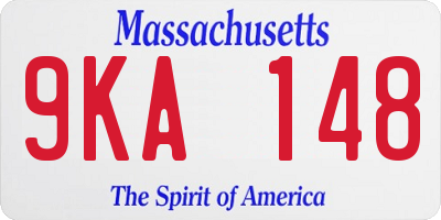 MA license plate 9KA148