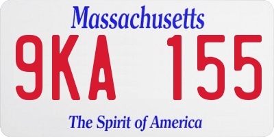 MA license plate 9KA155