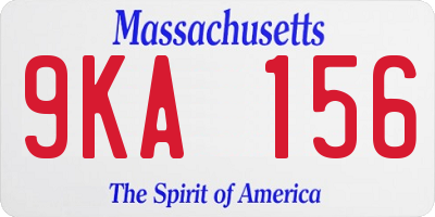 MA license plate 9KA156
