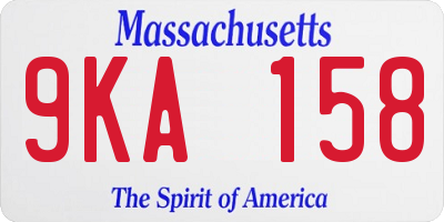 MA license plate 9KA158