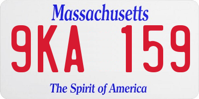 MA license plate 9KA159
