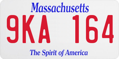 MA license plate 9KA164