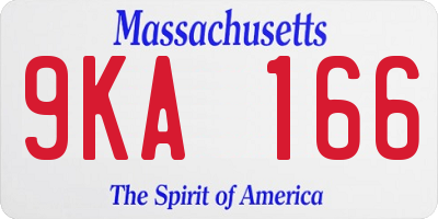 MA license plate 9KA166