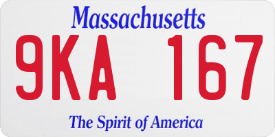 MA license plate 9KA167