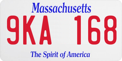 MA license plate 9KA168