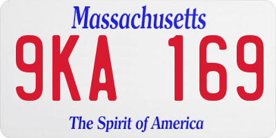 MA license plate 9KA169