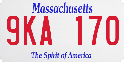MA license plate 9KA170