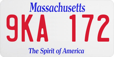 MA license plate 9KA172