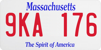 MA license plate 9KA176