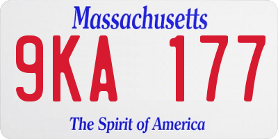 MA license plate 9KA177
