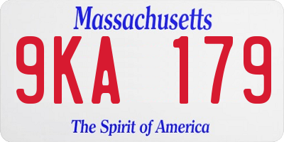MA license plate 9KA179
