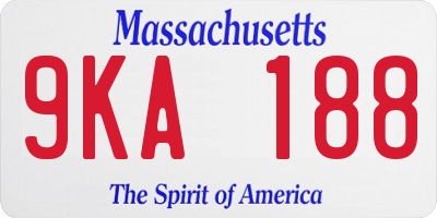 MA license plate 9KA188