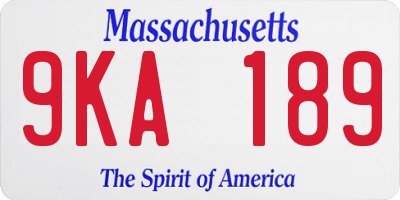MA license plate 9KA189