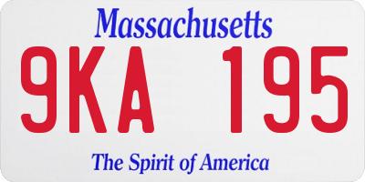 MA license plate 9KA195