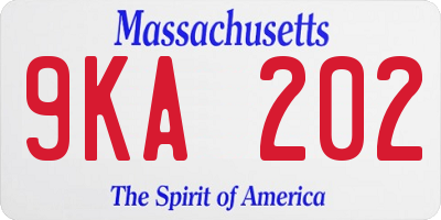MA license plate 9KA202