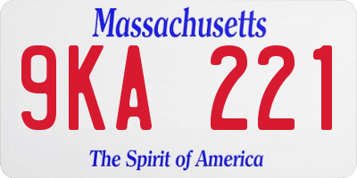 MA license plate 9KA221