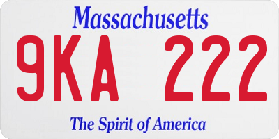 MA license plate 9KA222