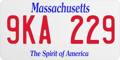 MA license plate 9KA229