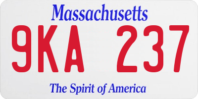 MA license plate 9KA237