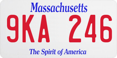 MA license plate 9KA246
