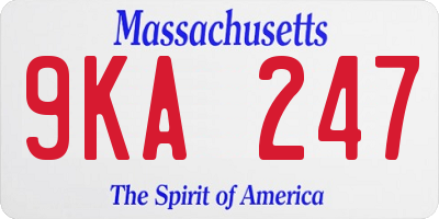 MA license plate 9KA247