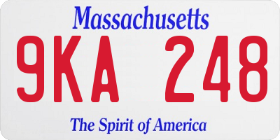 MA license plate 9KA248
