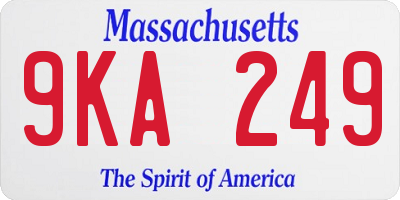 MA license plate 9KA249