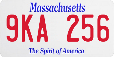 MA license plate 9KA256