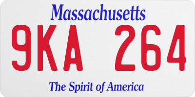 MA license plate 9KA264