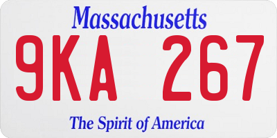 MA license plate 9KA267