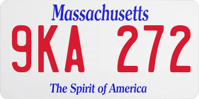 MA license plate 9KA272