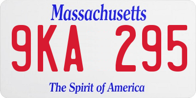MA license plate 9KA295