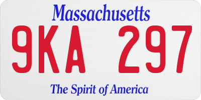 MA license plate 9KA297