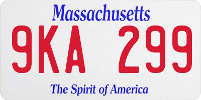 MA license plate 9KA299
