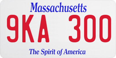MA license plate 9KA300
