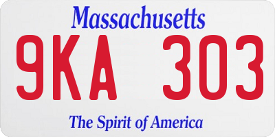 MA license plate 9KA303