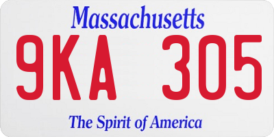MA license plate 9KA305