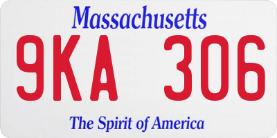 MA license plate 9KA306