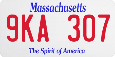 MA license plate 9KA307