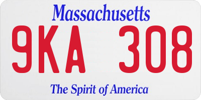 MA license plate 9KA308