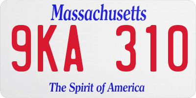 MA license plate 9KA310