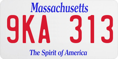 MA license plate 9KA313